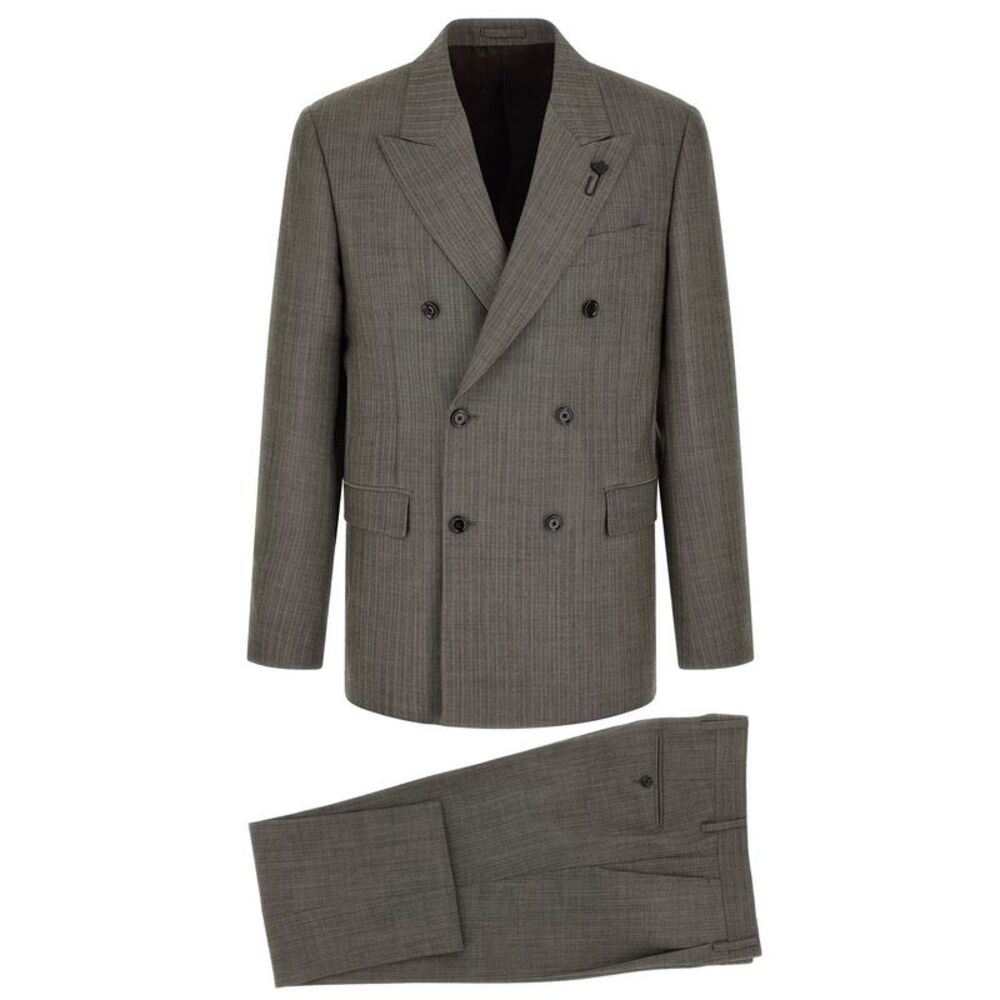 Lardini Gray Virgin Wool Two-Piece Men's Suit